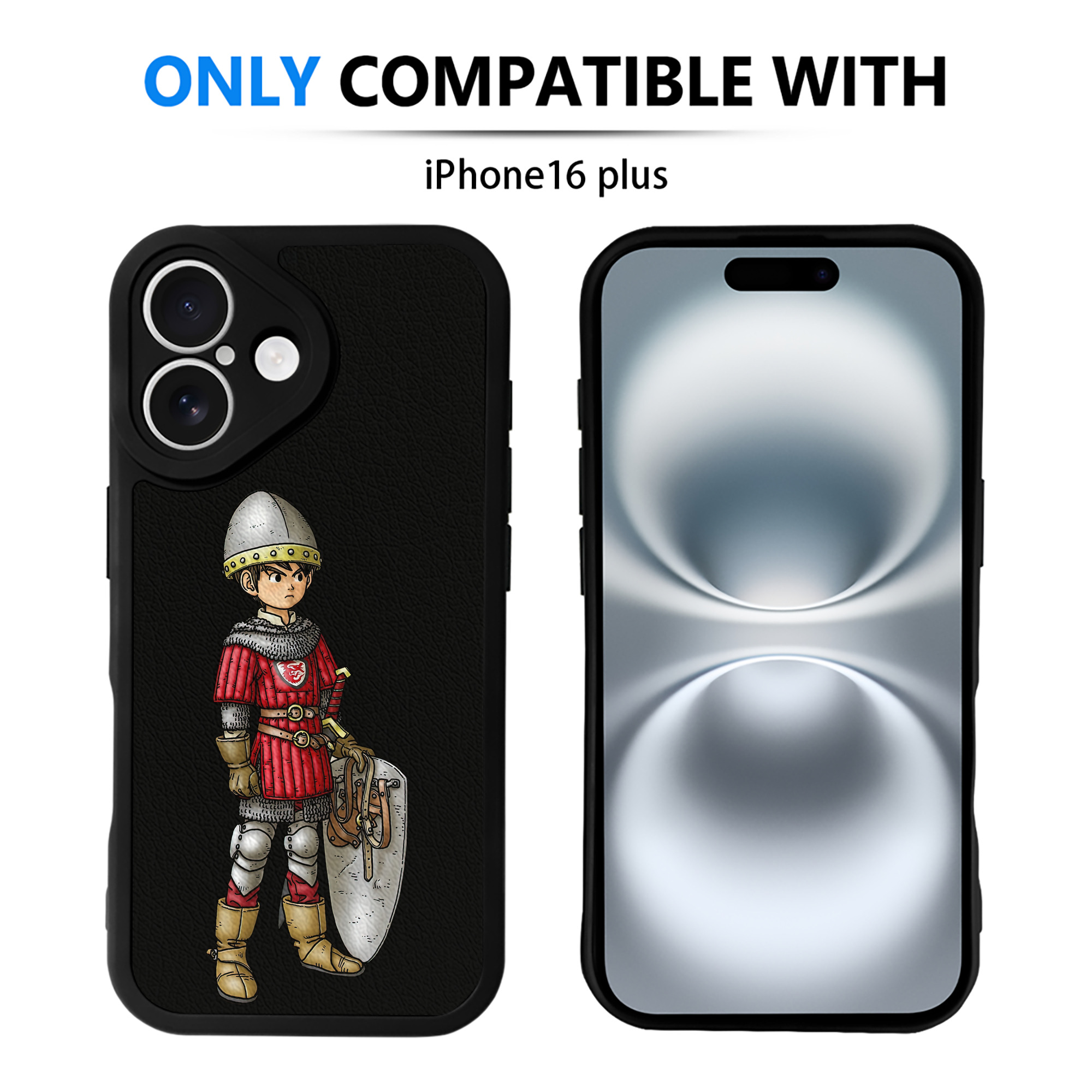 （画像用） ドラゴンクエスト Doragon Kuesuto Dragon Quest 【iPhone 16シリーズ対応】シリコンスマホケース（レザー調） 材質：シリコン